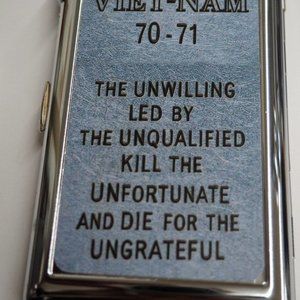 Vietnam Trench Art Unwilling Cigarette Case With Built In Butane Lighter